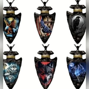 New Animal Wolf King Wolf Head Beast Wolf Totem Pendant Men'S Necklace, T5B7F